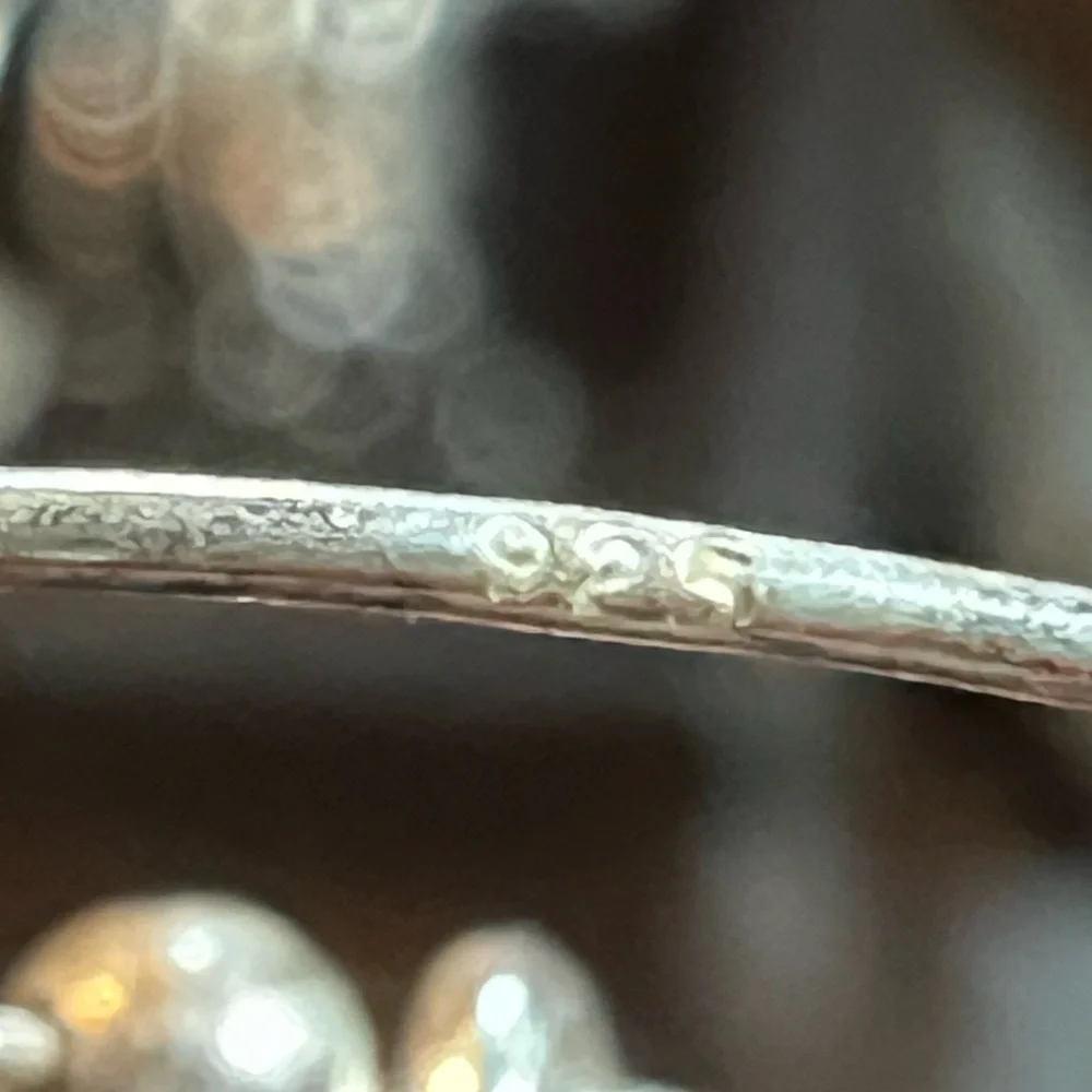 Sterling Wire Hammered Hoop Earrings - Picture 4 of 5